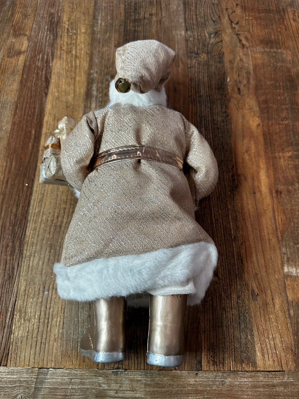 Festive Gold and White Santa Figurine - Decorative Home Accent - Picture 4 of 7